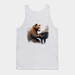 Grizzly Bear playing piano Tank Top